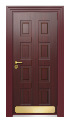 Дверь TermoWood Ral 3005 Тёмно Красный 552 вид снаружи