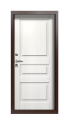 Дверь Termo Decoline light Белое дерево 2 замка Левая вид внутри