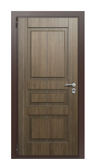 Дверь TermoWood Decoline Ванильный дуб Левая Tobacco вид снаружи