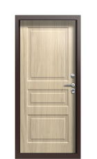 Дверь Termo Decoline premium сатиновое дерево tobacco вид внутри