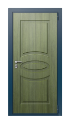 Дверь TermoWood Woodline милк темно-зеленое F006 вид снаружи