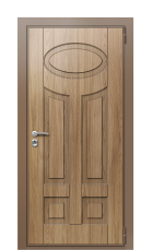 Дверь TermoWood Ral 8025 Грецкий Орех 120 вид снаружи