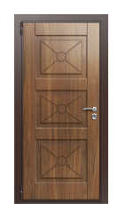 Дверь TermoWood Decoline Бронзовая лиственница Арктическая береза C003 Tobacco левая 950 вид снаружи