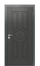 Дверь TermoWood Ral 7043 Grey matt 1379 вид снаружи