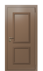 Дверь TermoPlus Ral 8025 Дымчатое Дерево 491 вид снаружи