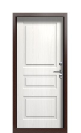 Дверь TermoPlus Bronze Белое дерево F001 Багет