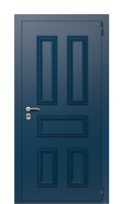 Дверь TermoPlus Decoline Premium Грецкий орех F007 Багет F007 Delmare Ral  1019 правая 1000 вид снаружи