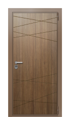 Дверь TermoWood Ral 8025 Тик 1068 вид снаружи