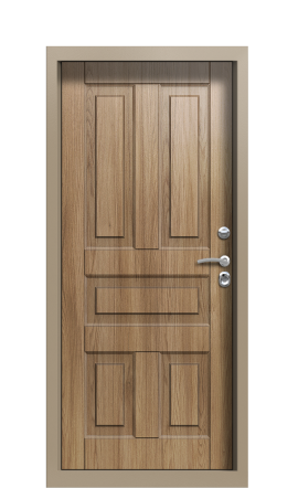 Дверь TermoPlus Decoline Premium Грецкий орех F007 Багет F007 Delmare Ral 1019 правая 1000