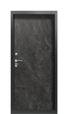 Дверь TermoPlus Terma Темный мрамор Багет I Silver левая 1000