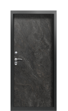 Дверь Termo Terma Темный мрамор Багет I Silver левая 1000 вид внутри