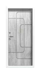 Дверь Termo Decoline Premium Джут белый D003 Фьюзинг Ral 9003 левая 1000 вид внутри