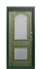 Дверь Termo Patina Woodline Темно-Зеленое 2559 вид внутри