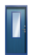 Дверь Termo Ral 5005 Woodline Темно-синяя 2703 вид внутри