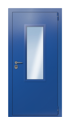 Дверь TermoPlus Ral 5005 Woodline Темно-синяя 2703 вид снаружи