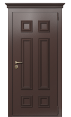 Дверь TermoPlus Ral 8025 белое дерево 492 вид снаружи