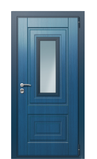 Дверь TermoWood Del Mare Темно-синяя 1318 вид снаружи