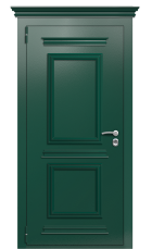 Дверь TermoPlus Collori Зеленое сукно Ral 6005 Багет I Карниз левая 950 вид снаружи
