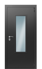 Дверь TermoPlus Decoline Ванильный дуб Vesuvio стеклопакет решётка вид снаружи