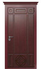 Дверь TermoWood Ral 3005 Woodline Темно-красный 2645 вид снаружи