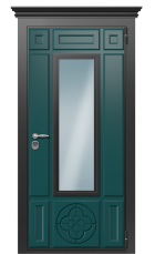Дверь TermoWood Collori Зеленое сукно Vesuvio Карниз вид снаружи