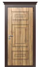 Дверь TermoWood Decoline Греческий платан B004 Грецкий орех B003 Tobacco Карниз правая 950 вид снаружи
