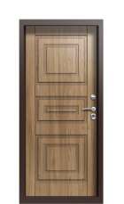 Дверь Termo Decoline Греческий платан B004 Грецкий орех B003 Tobacco Карниз правая 950 вид внутри