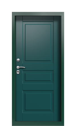 Дверь TermoPlus Collori Зеленое сукно Ral 6005 Багет I Карниз левая 950