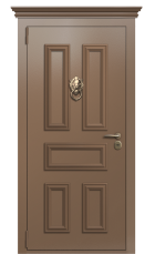 Дверь TermoPlus Ral 8025 Сатиновое Дерево 887 вид снаружи