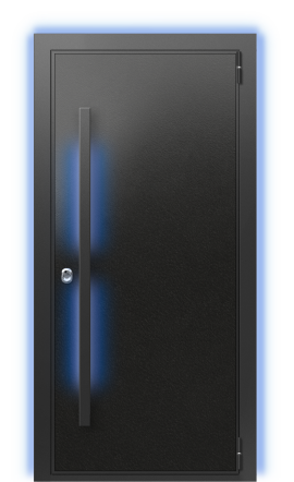 Дверь TermoWood Пепельный, Кожа графит