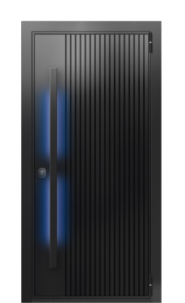 ДверьTermoWood RAL 9005, Белое дерево вид снаружи