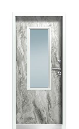 Дверь TermoPlus Ral 9005 Белый Мрамор 193