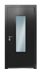 Дверь TermoPlus Ral 9005 Арктическая Берёза 962 вид снаружи