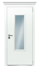 Дверь TermoPlus Termoplus Ral 9003  Стеклопакет Вудлайн Порог Арена Cекуремме вид снаружи