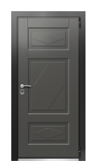 Дверь TermoWood Ral 9005 Grey Matt 303 вид снаружи