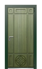 Дверь TermoWood Patina Тёмон Зелёное 314 вид снаружи