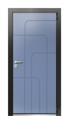 Дверь TermoWood Ral 9005 Ral 5014 66 вид снаружи