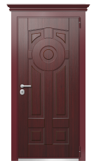 Дверь TermoWood Ral 3005 Тёмно Красный 310 вид снаружи