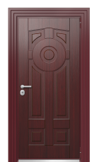 Дверь TermoWood Ral 3005 Тёмно Красный 553 вид снаружи