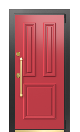 ДверьTermoWood RAL 3031, Белое дерево вид снаружи