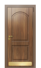 Дверь TermoWood Ral 8025 Грецкий орех 1378 вид снаружи