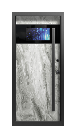 Входная дверь TermoWood Collori RAL 7009, Terma Белый мрамор