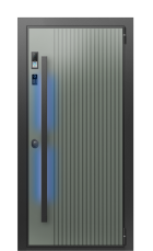 Дверь TermoWood Collori RAL 7009, Terma Белый мрамор вид снаружи