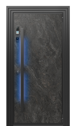 Входная дверь TermoWood Terma Черный мрамор, Collori RAL 9005