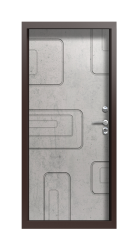Дверь Termo Decoline Бетон темный D002 Бетон светлый D001 Tobacco правая вид внутри