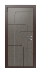 Дверь TermoWood Decoline Бетон темный D002 Бетон светлый D001 Tobacco левая 950 вид снаружи