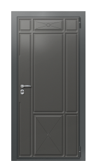 Дверь TermoWood Ral 7043 Пепельный 1176 вид снаружи