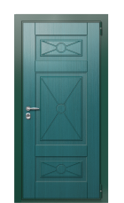 Дверь TermoWood Ral 6005 Морская волна 42 вид снаружи