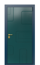 Дверь TermoWood Del Mare Серо-голубая 1488 вид снаружи