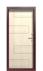 Дверь Termo Багет Decoline ванильный дуб ral 3005 D004 вид внутри